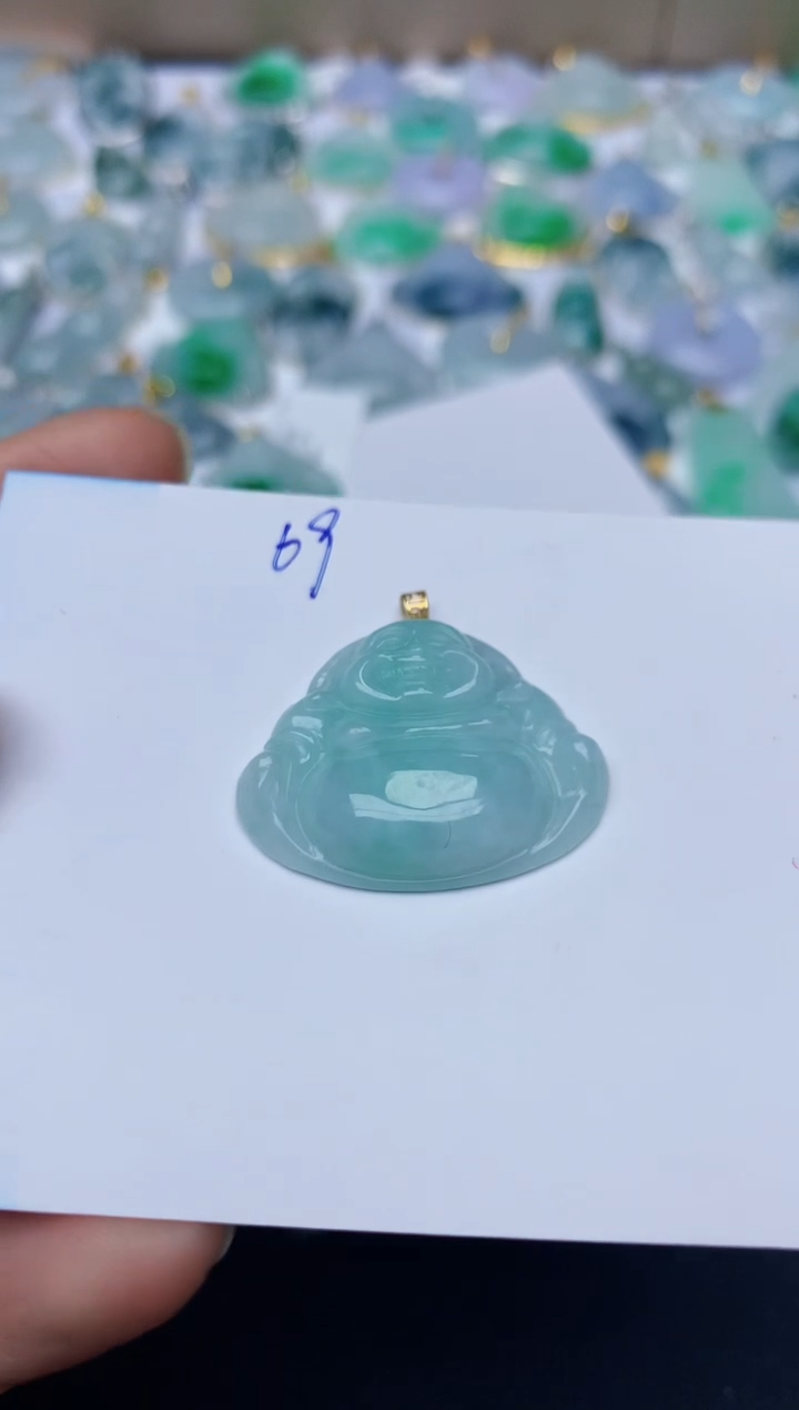 【闪购商品】翡翠颈饰18K金镶嵌天然翡翠A货   