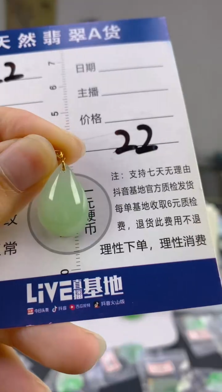 【闪购商品】翡翠颈饰18K金镶嵌天然A货翡翠