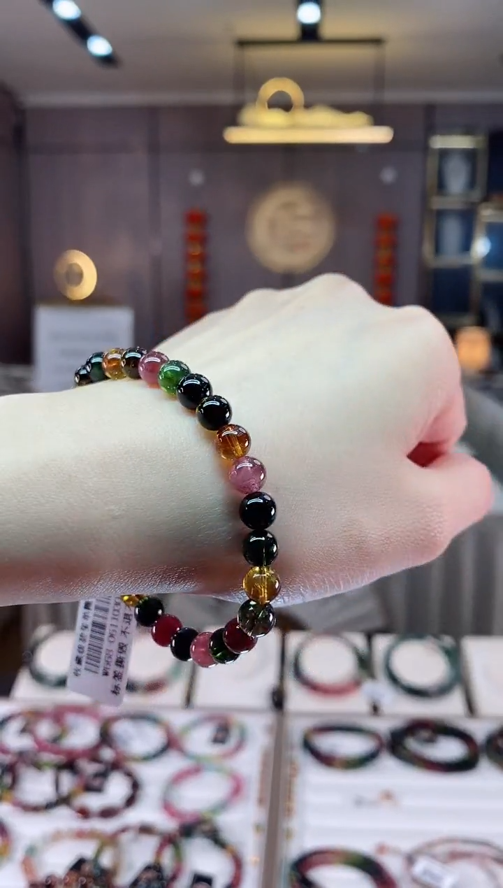 【闪购商品】碧玺单圈手串6mm+未镶嵌一物一证dan