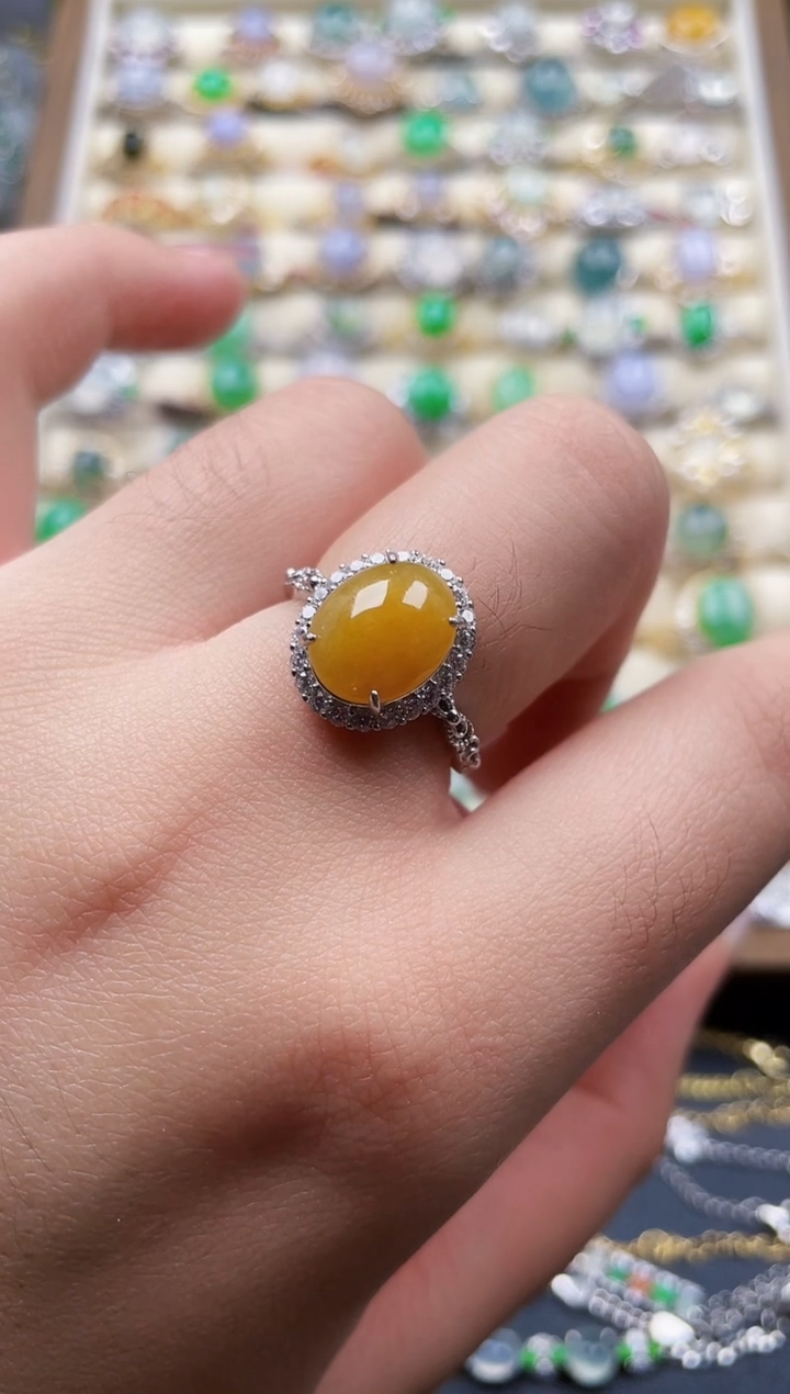 银S925镶嵌戒指翡翠45