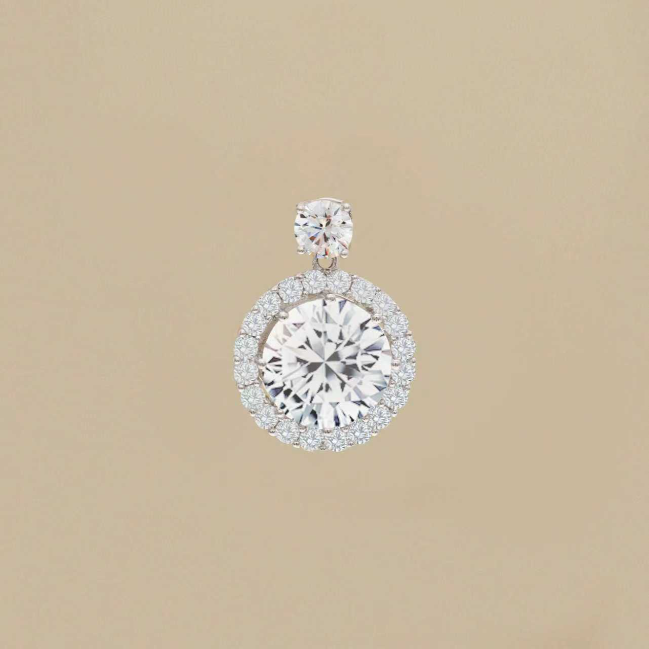 吊坠925银莫桑石 ——木木（M94）全银5克拉莫桑吊坠