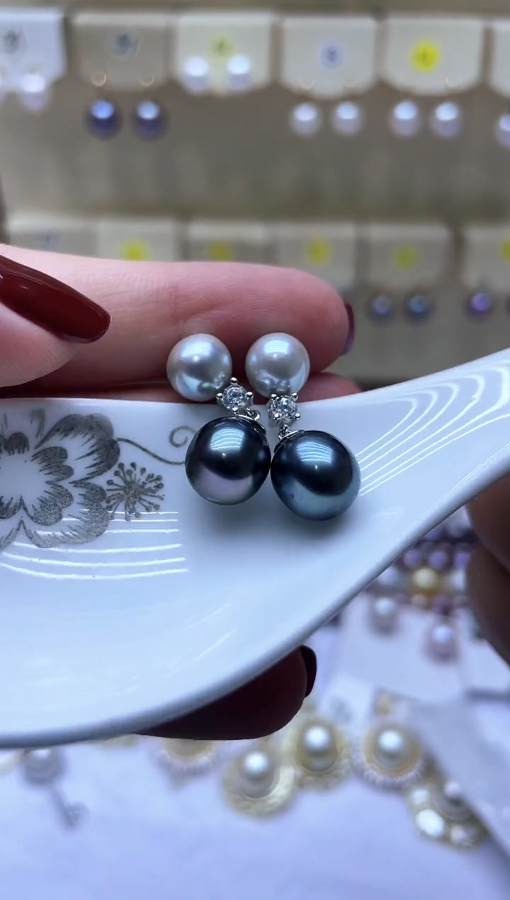 【闪购商品】海水珍珠耳饰未镶嵌大溪地耳钉