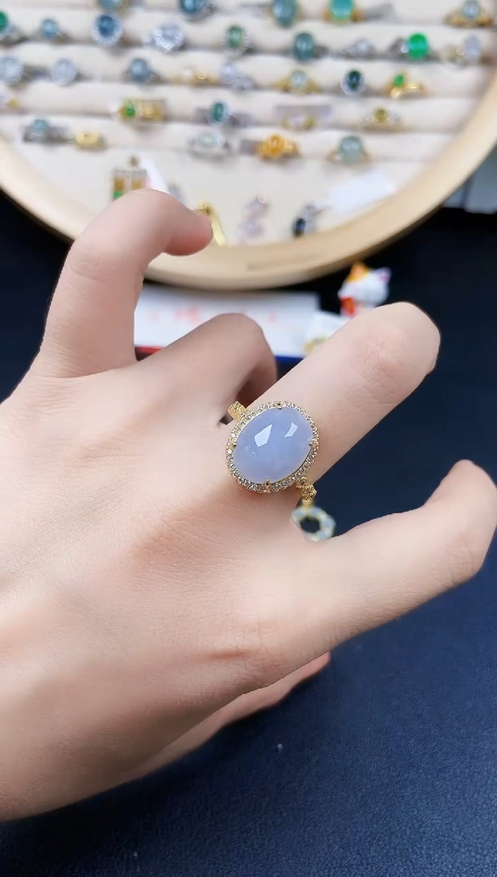 翡翠银S925镶嵌戒指54645654