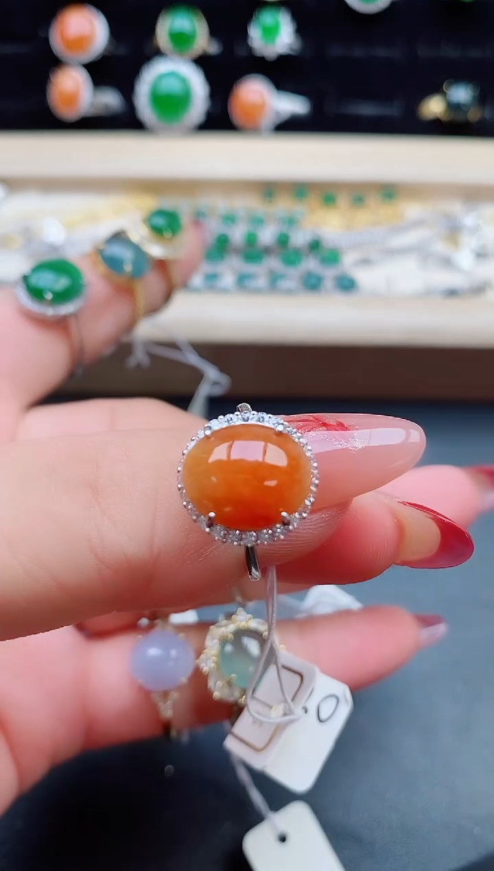 【闪购商品】翡翠戒指银S925镶嵌50800