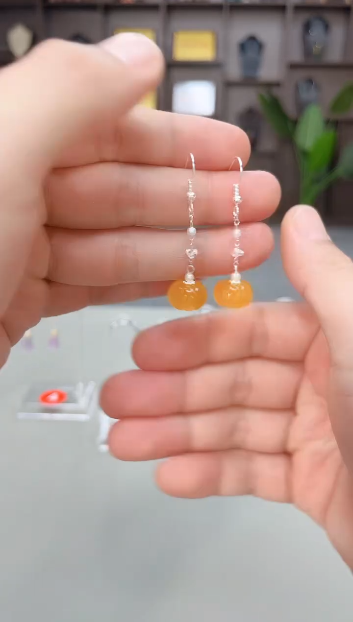 未镶嵌耳饰玛瑙/玉髓W06