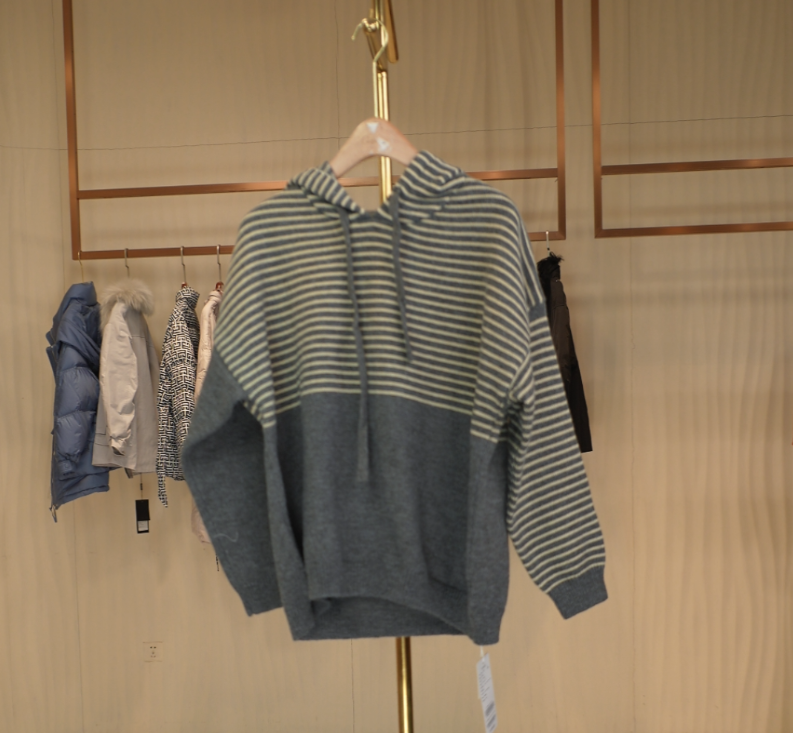 G264 LG系列秋冬时尚条纹连帽毛衣女针织衫 XX24