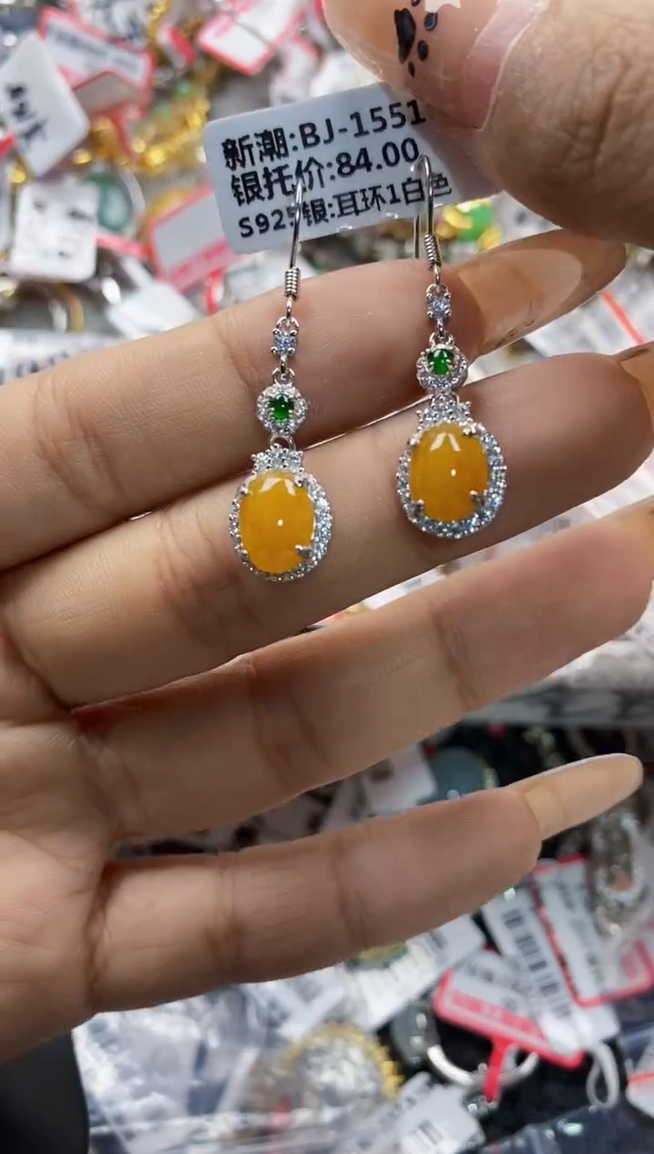 翡翠戒指银S925镶嵌8888     9