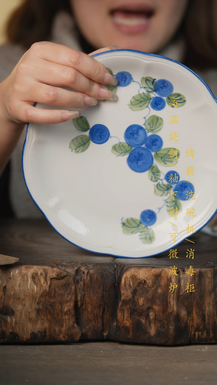 瓷片景德镇高温釉下彩可微波烤箱洗碗机