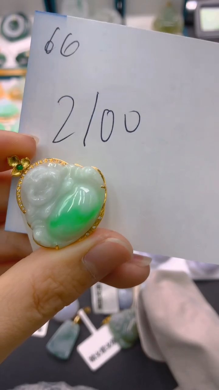 【闪购商品】翡翠颈饰18K金镶嵌1111111111