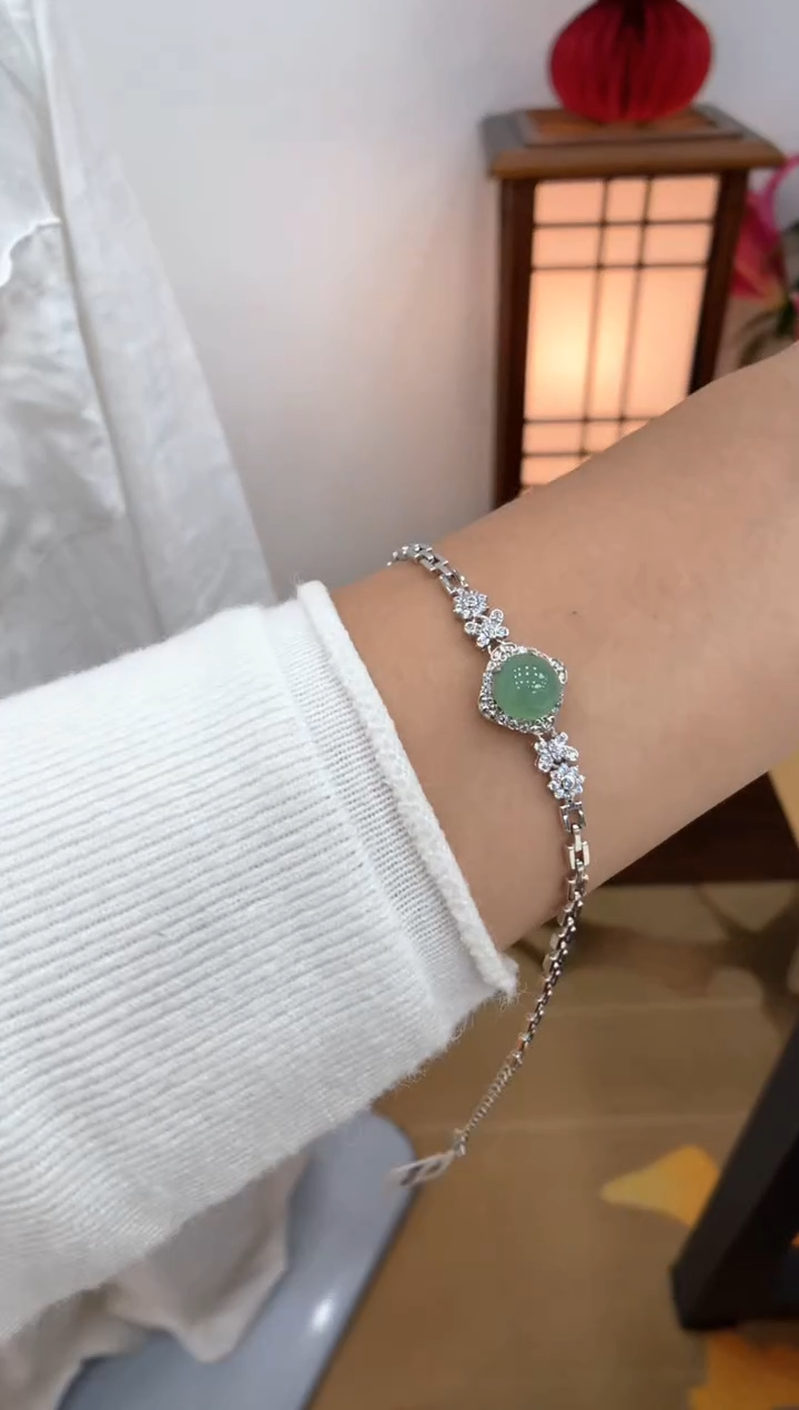 【闪购商品】翡翠手链银S925镶嵌手链