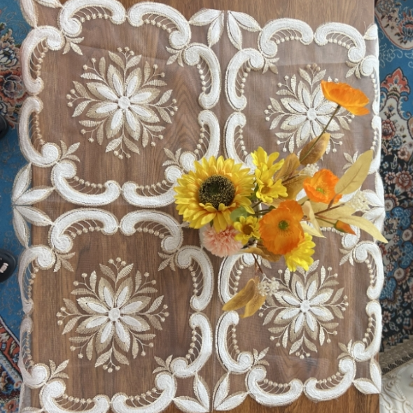 ZN059-114雪尼尔【65*65】泰绣欧式田园桌布茶几布多功能盖巾