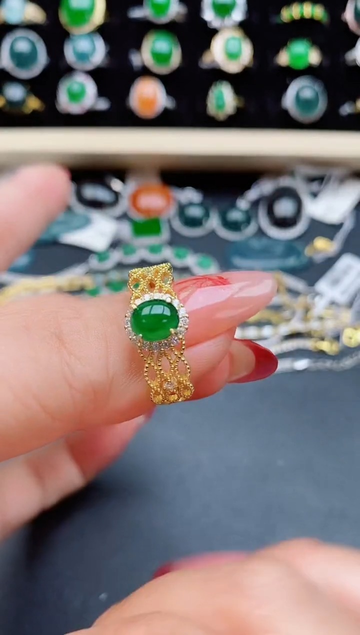 【闪购商品】翡翠戒指银S925镶嵌21321