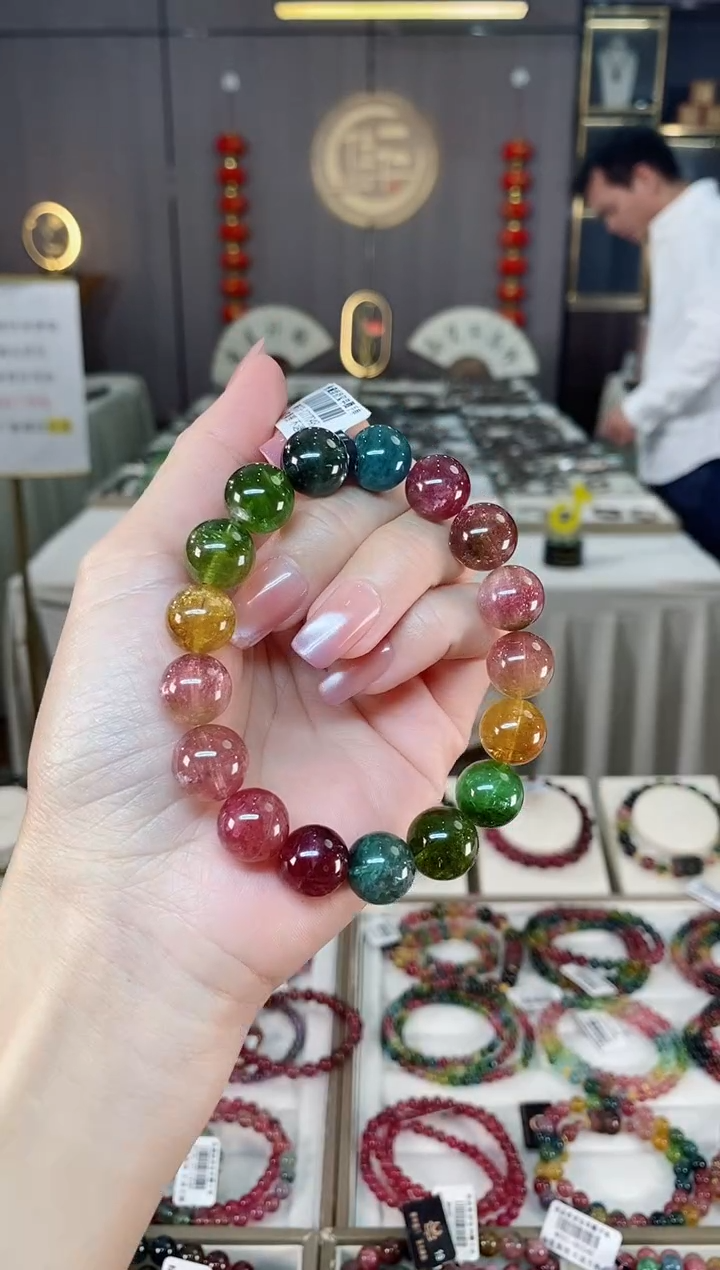 未镶嵌老矿碧玺单圈手串12mm+碧玺hon多样性发货一条