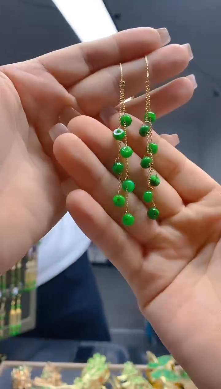 【闪购商品】翡翠耳饰合金374翡翠耳线