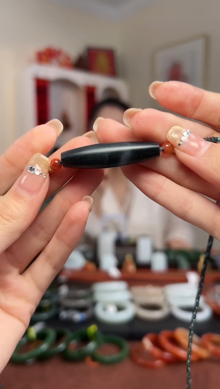 【闪购商品】和田玉颈饰未镶嵌D3- 青花桶珠 