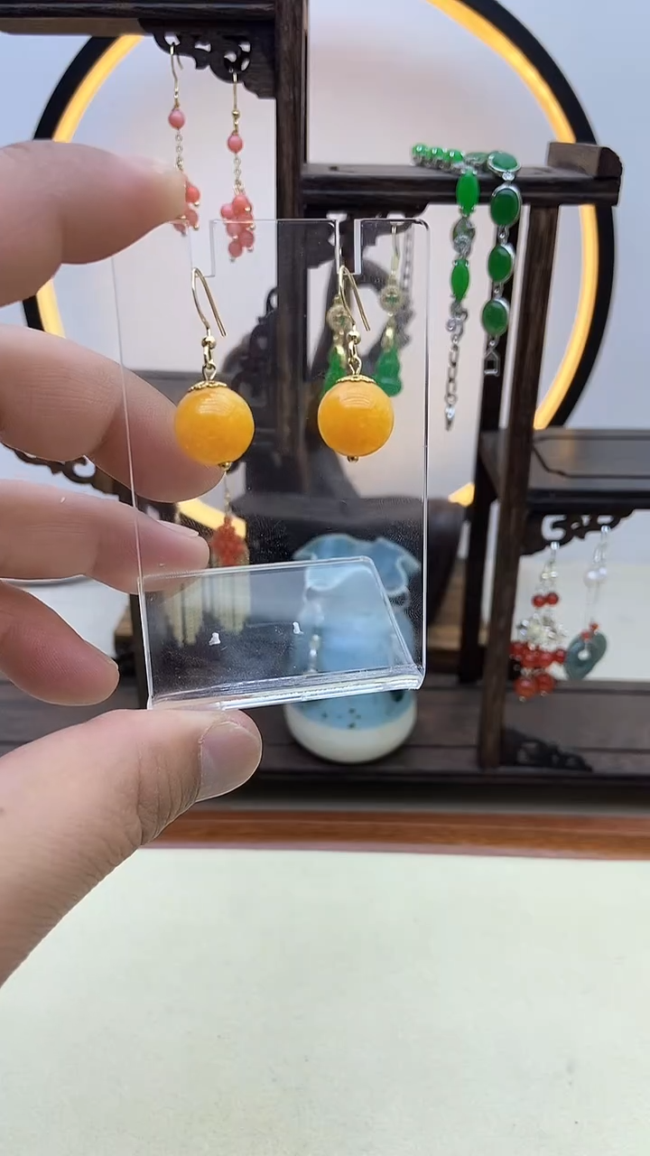 【闪购商品】翡翠耳饰14K金镶嵌77号