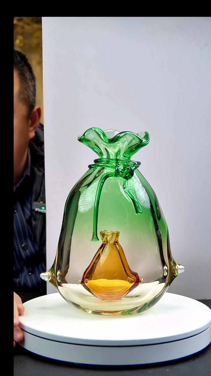 手工艺品琉璃手工琉璃福袋摆件