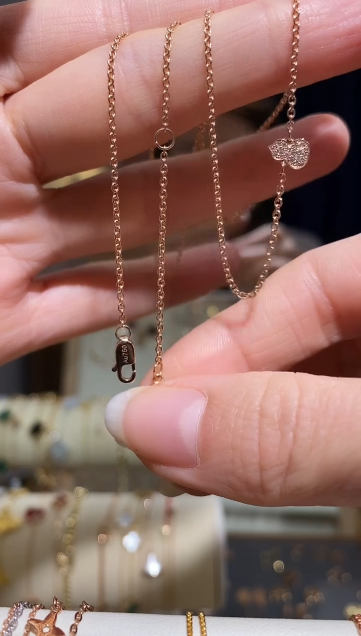 【闪购商品】钻石项链18K金镶嵌项链