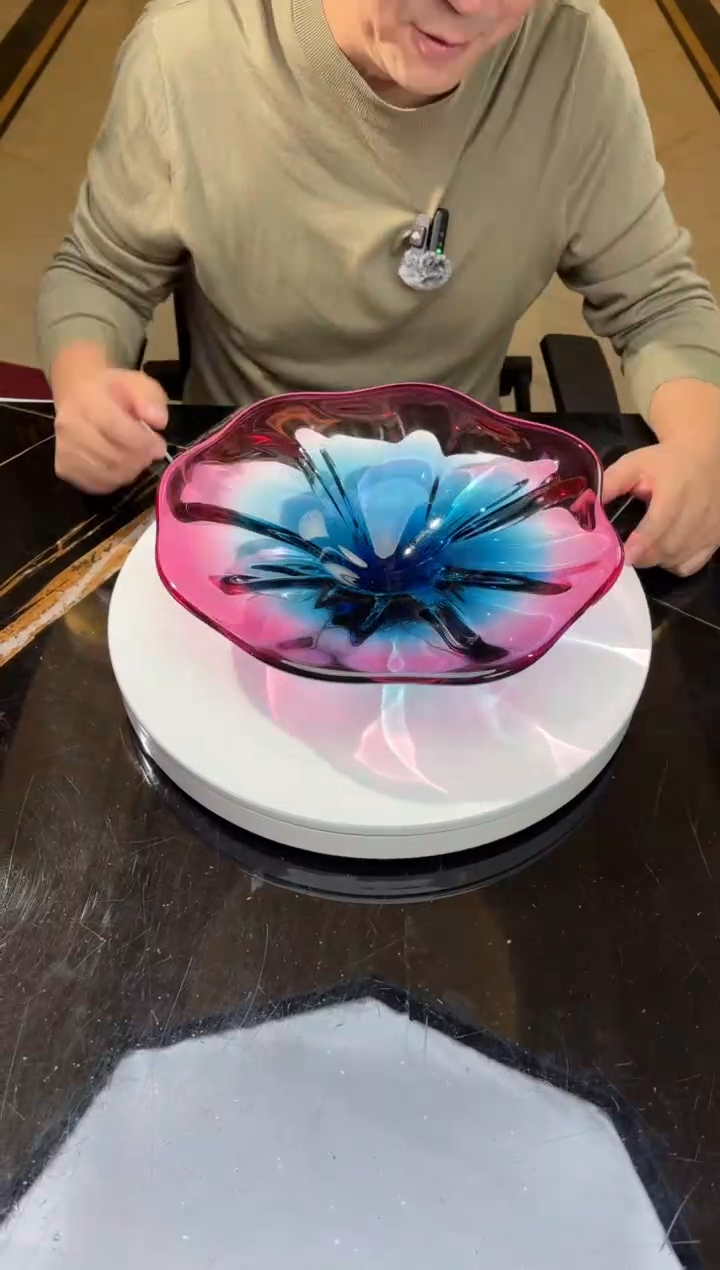 【闪购商品】茶宠AJ1011065金红琉璃果盘