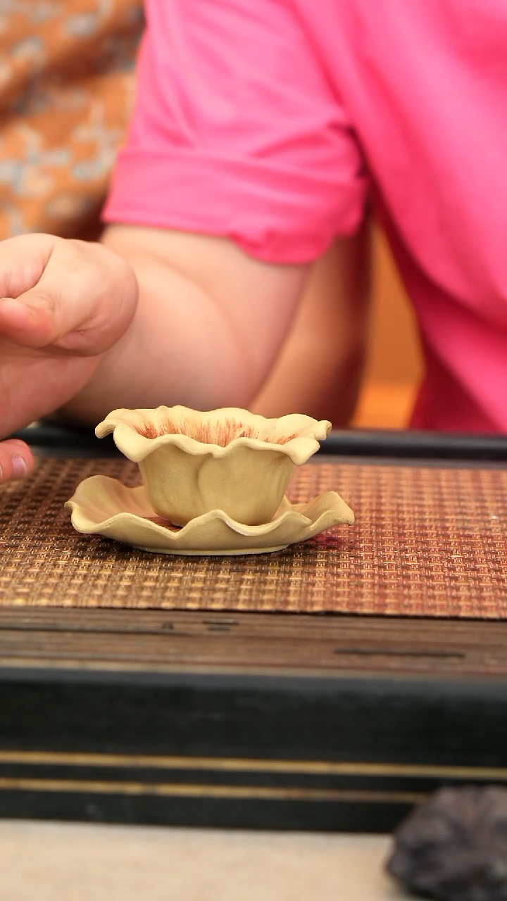 茶壶紫砂紫砂TZP34 花瓣杯 本绿