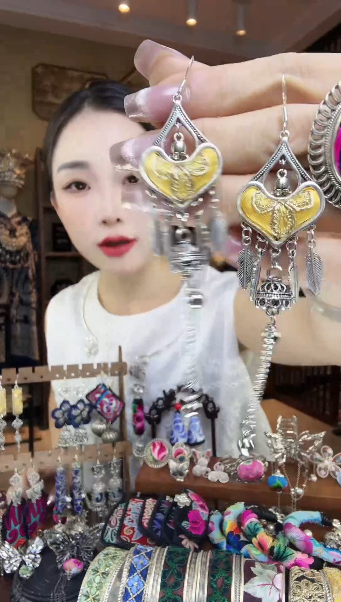 刺绣非遗刺绣民族风耳环