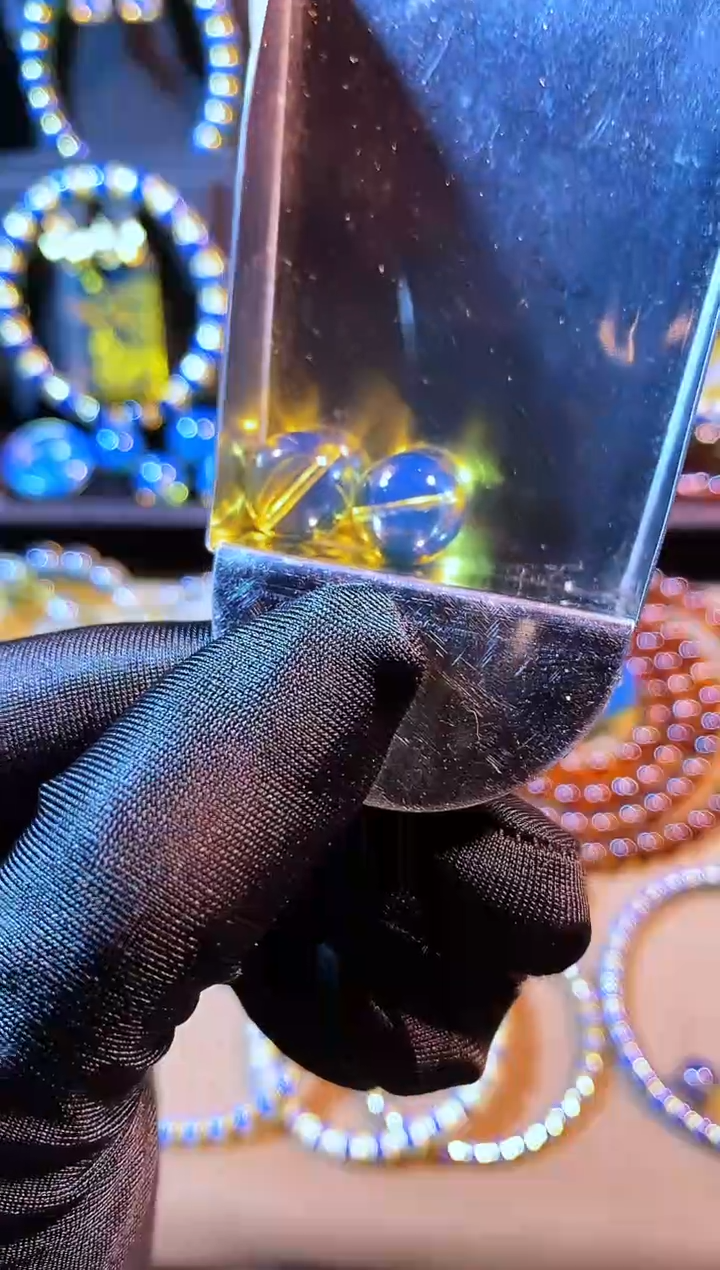 琥珀未镶嵌珠宝奇石蓝珀10mm单颗x2