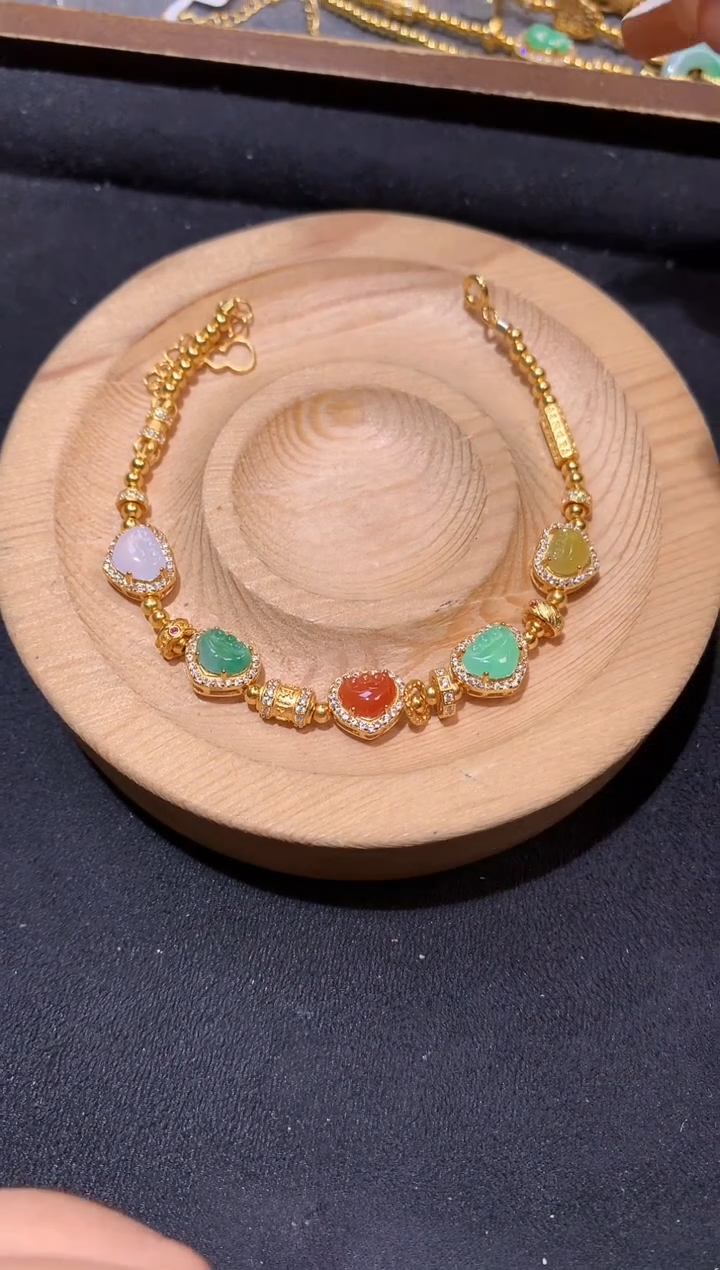 银S925镶嵌手串翡翠手链