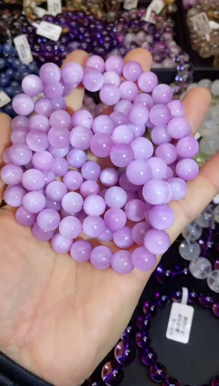【闪购商品】锂辉石手串未镶嵌65 紫锂辉 10mm 多样性发其一