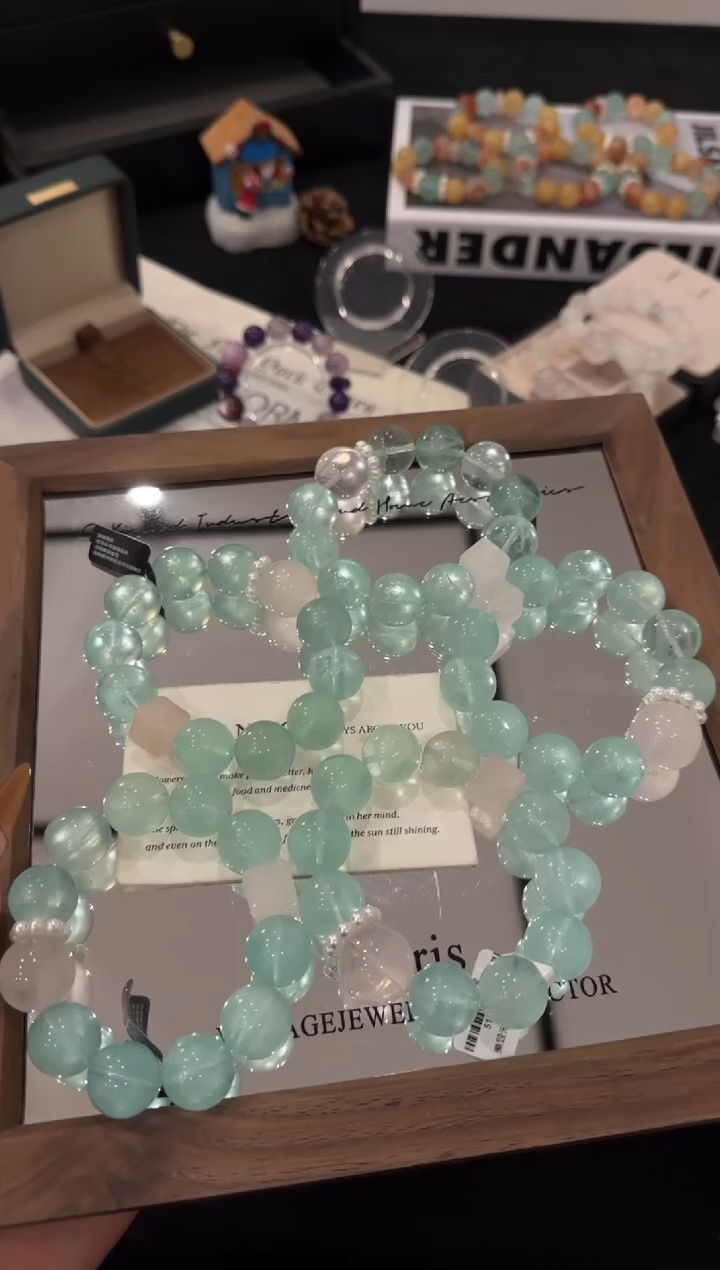 未镶嵌手链水晶绿萤石x3508