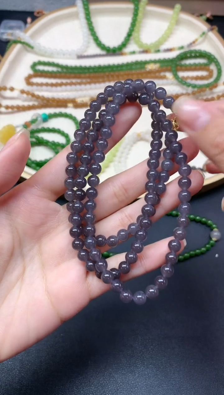 【闪购商品】和田玉珠链18K金镶嵌珠链A11|3500