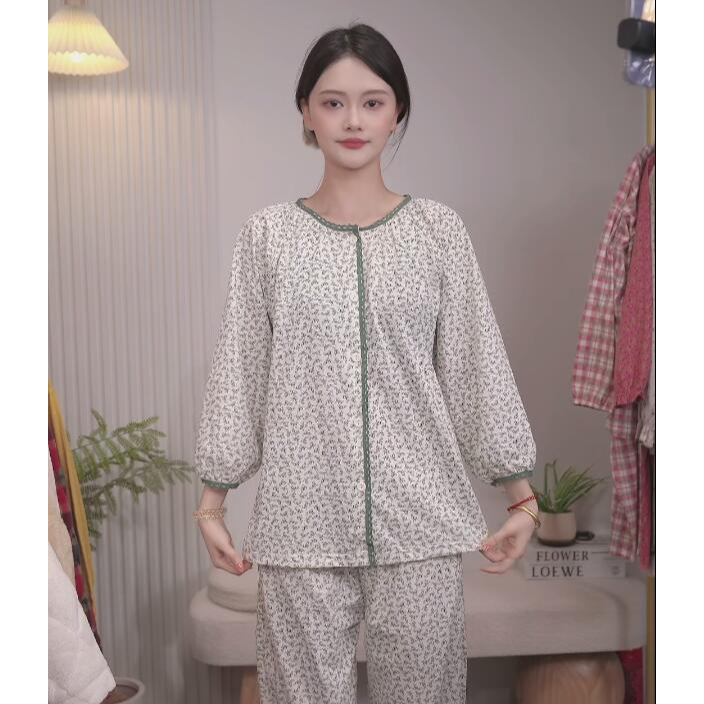 睡衣长袖长裤新款睡衣女春夏家居服两件套装女士睡衣多巴胺睡衣女