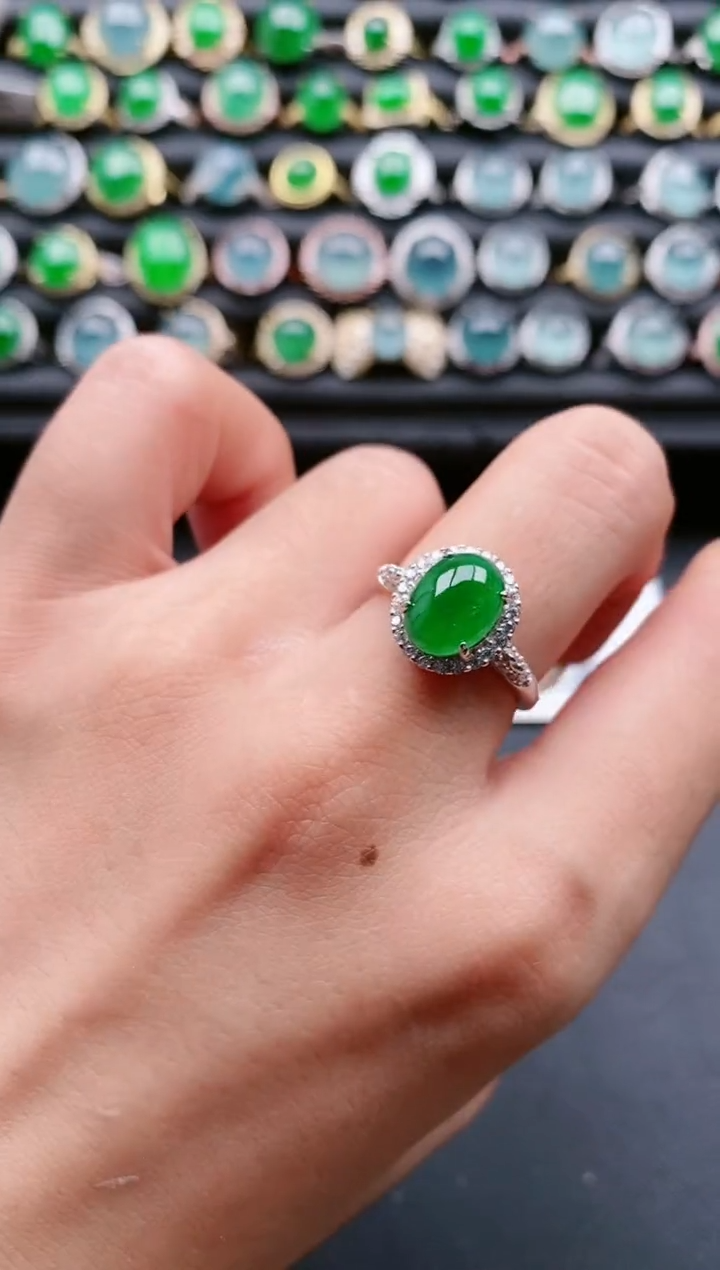 【闪购商品】翡翠戒指银S925镶嵌111111111