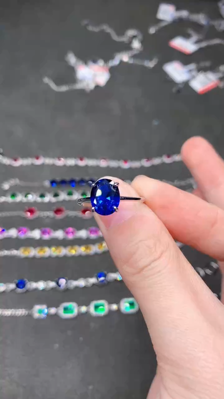 【闪购商品】蓝宝石戒指银S925镶嵌..........