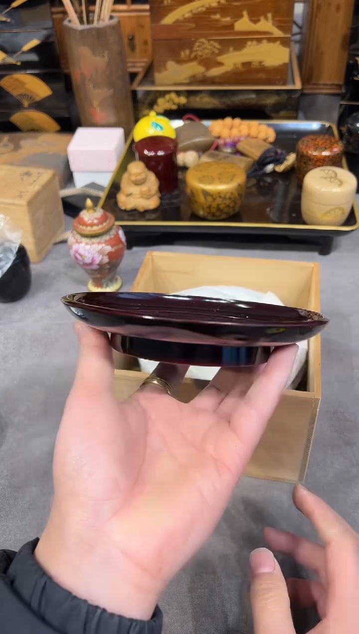 椿皿五片 大漆漆器大漆漆器