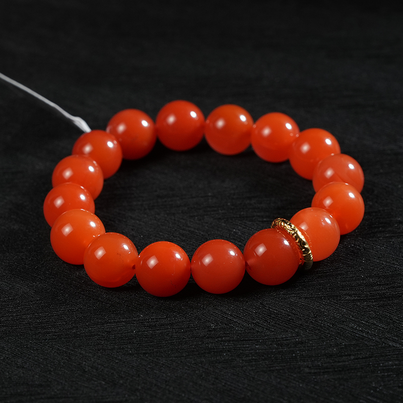 【老掌柜】18K冰红/南红手串 12mm B110245