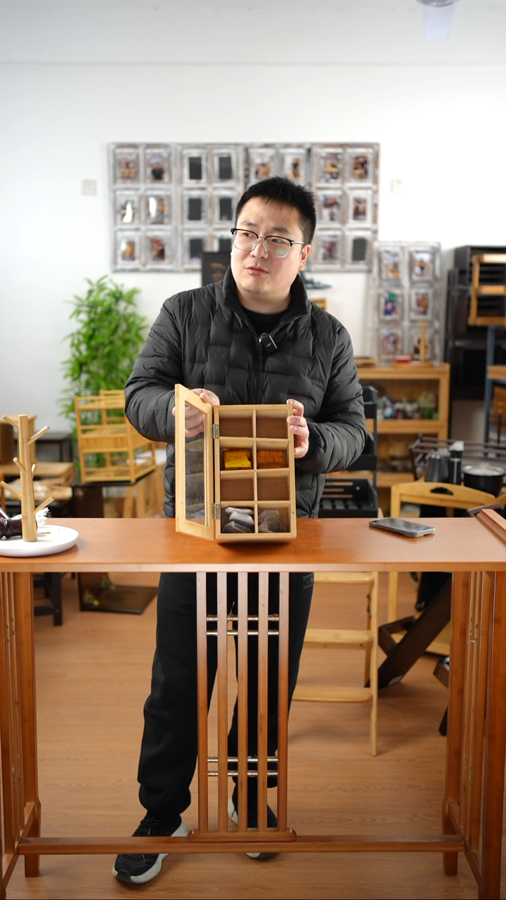竹八格茶包收纳盒1个