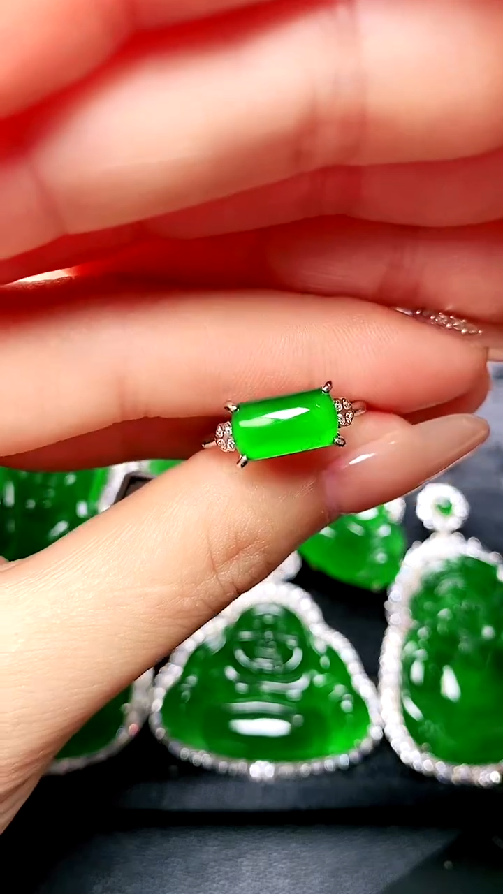 【闪购商品】翡翠戒指银S925镶嵌戒指