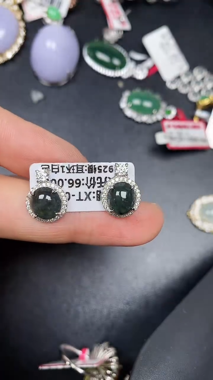 银S925镶嵌戒指翡翠6300