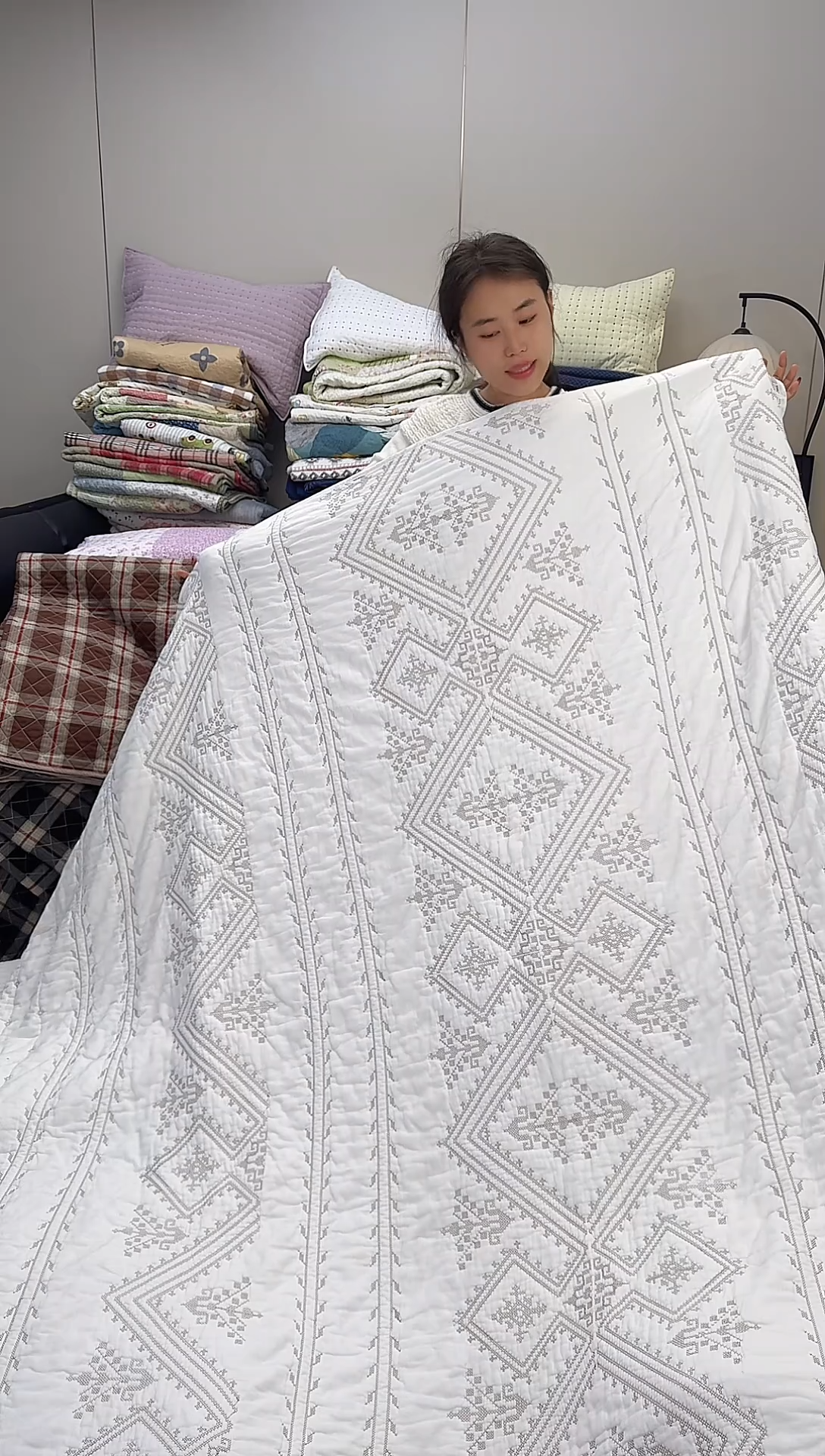 棉纯棉白金丝罗线格230*250