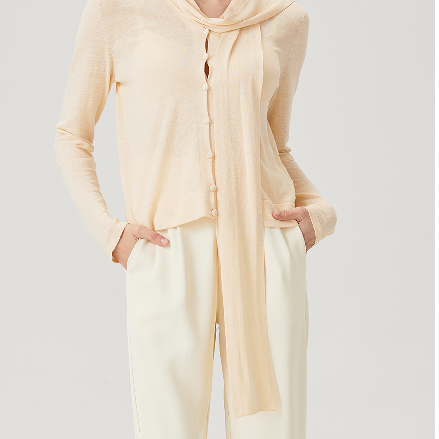 简约风~2024新款圆领针织内搭薄毛羊毛衫