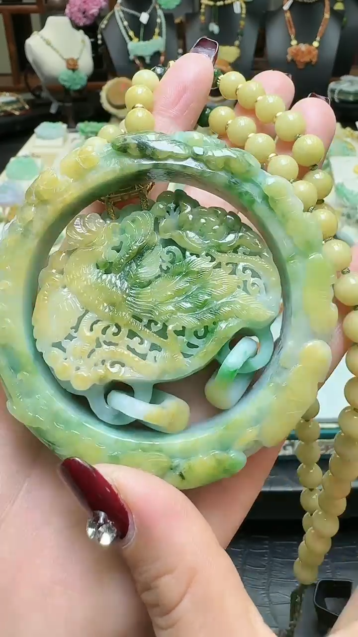 【闪购商品】翡翠手镯未镶嵌特色黄加绿翡翠套镯