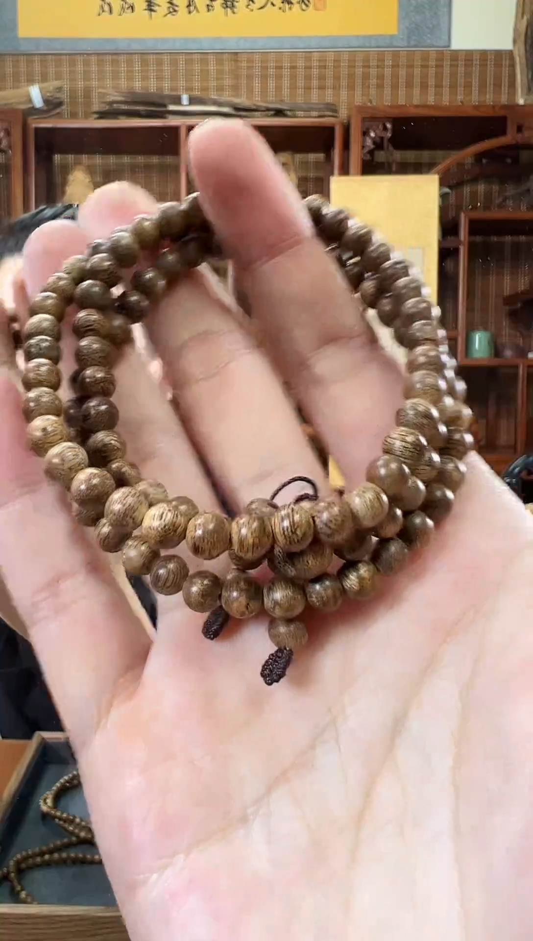 【闪购商品】沉香木手串海南尖峰岭399国香白木香0.6mm多圈