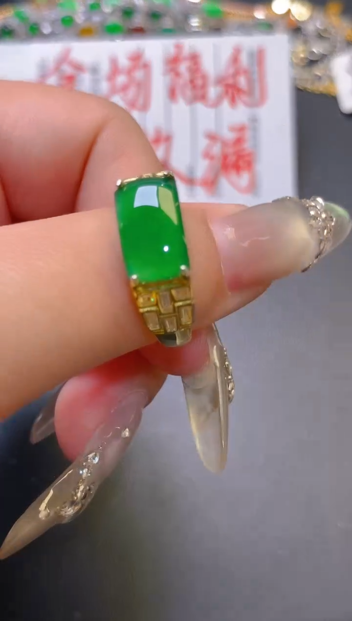 【闪购商品】翡翠耳饰银S925镶嵌天然A货翡翠1