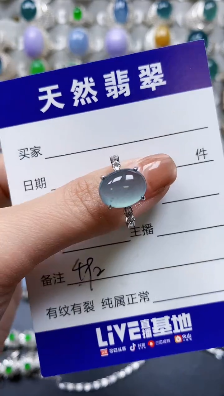 【闪购商品】翡翠戒指银S925镶嵌0492