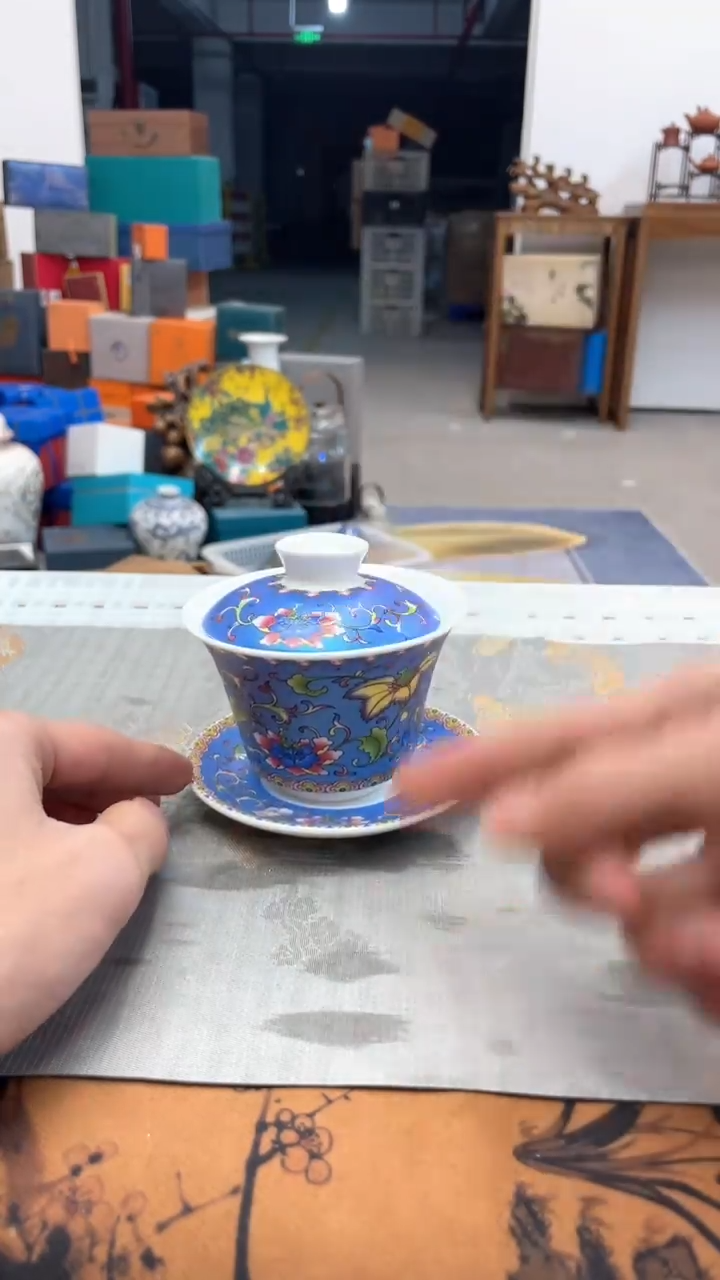 【闪购商品】瓷片@@@@@@@@@@@珐琅彩盖碗