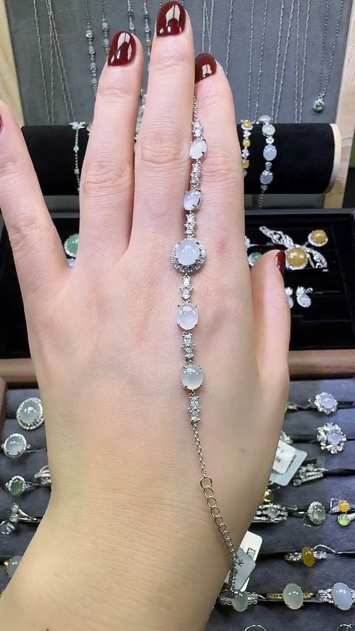 银S925镶嵌戒指翡翠手链16