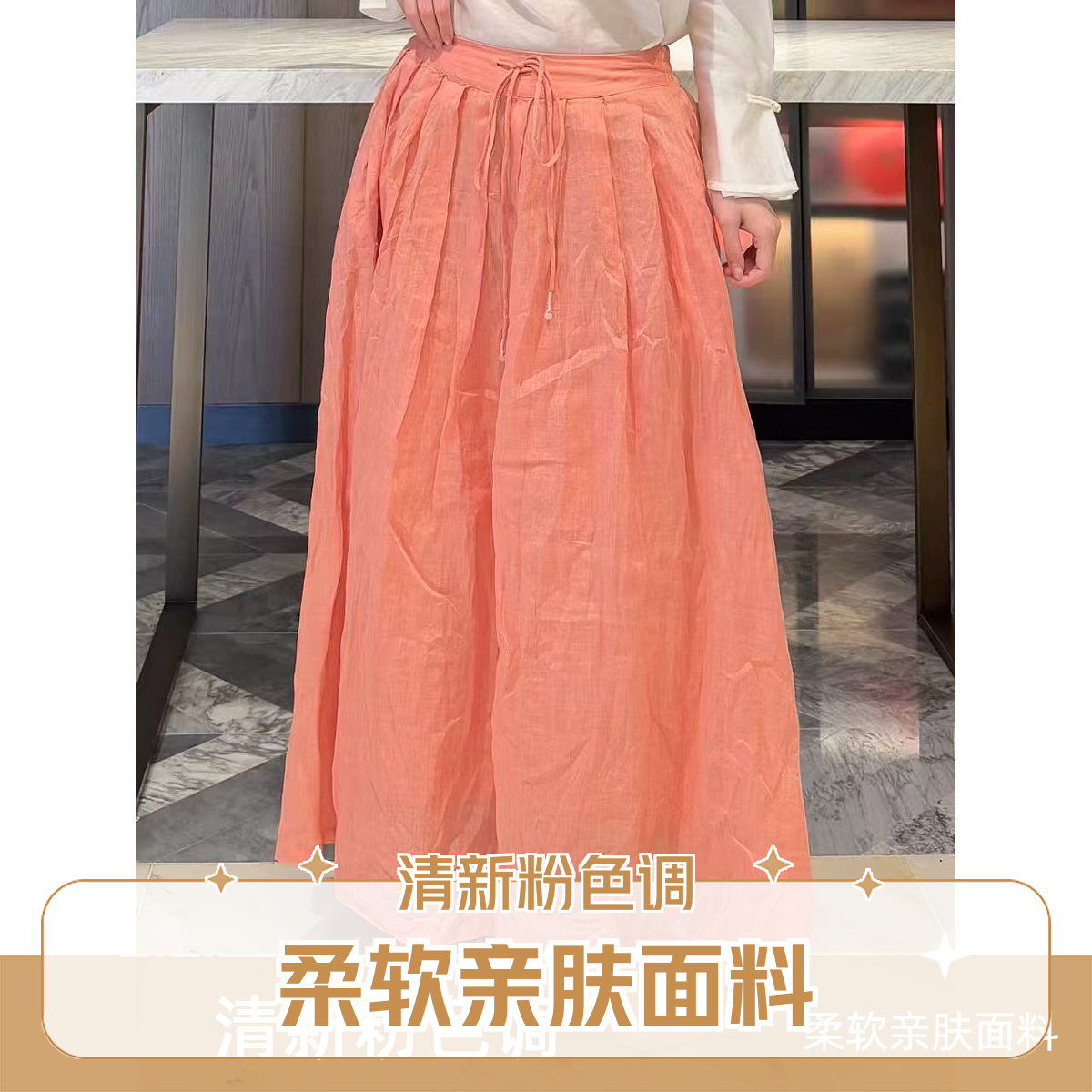 春夏新款文艺复古纯色苎麻大摆宽松气质显瘦半身裙