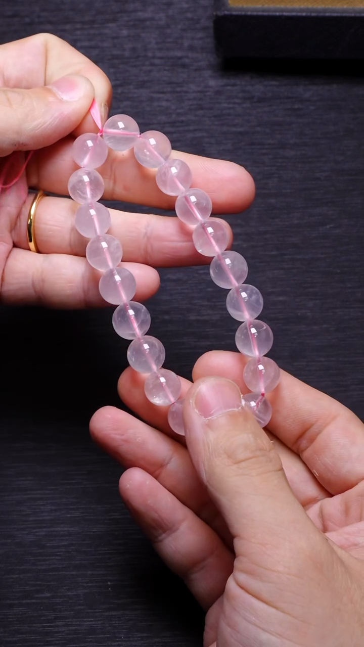 【闪购商品】水晶单圈未镶嵌Q071粉晶单圈10mm