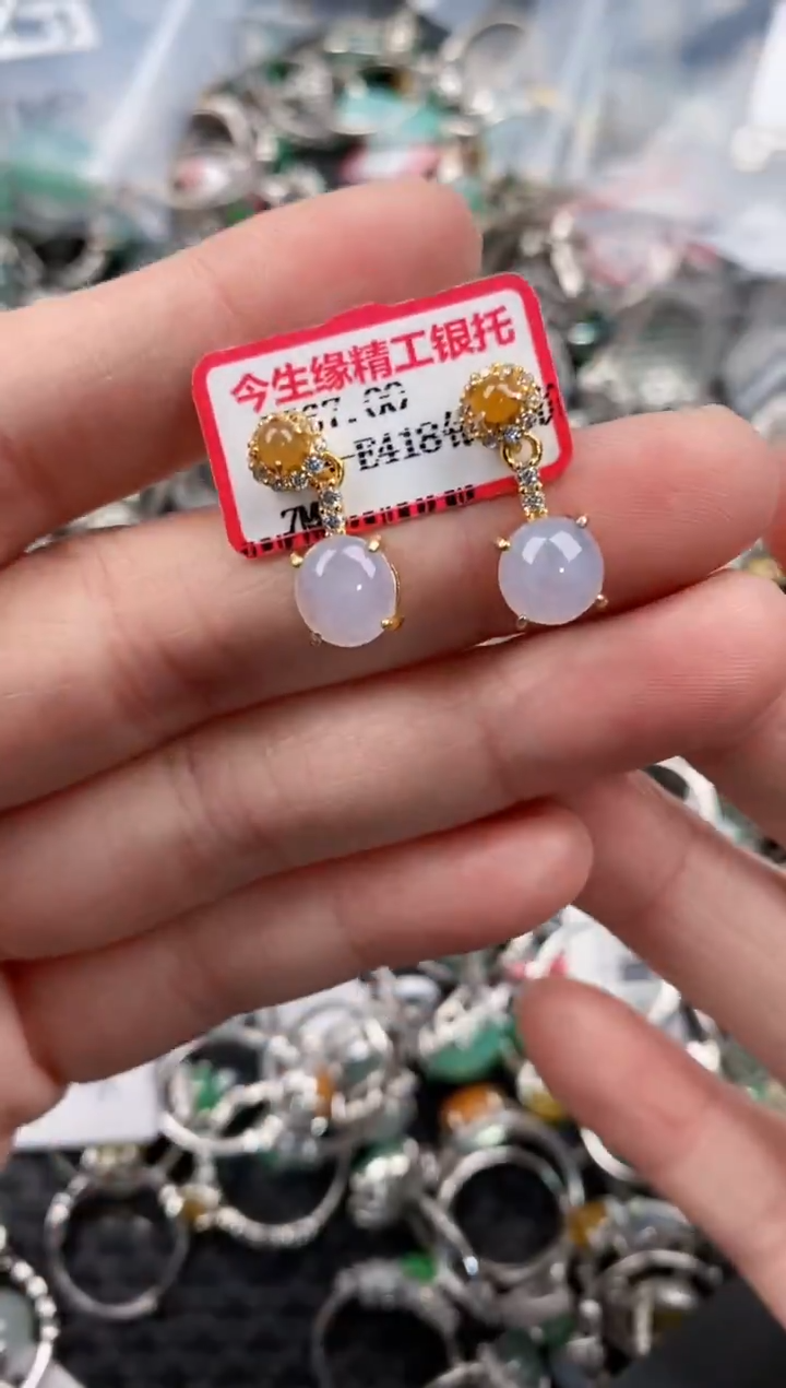 银S925镶嵌戒指翡翠10-10-10     4