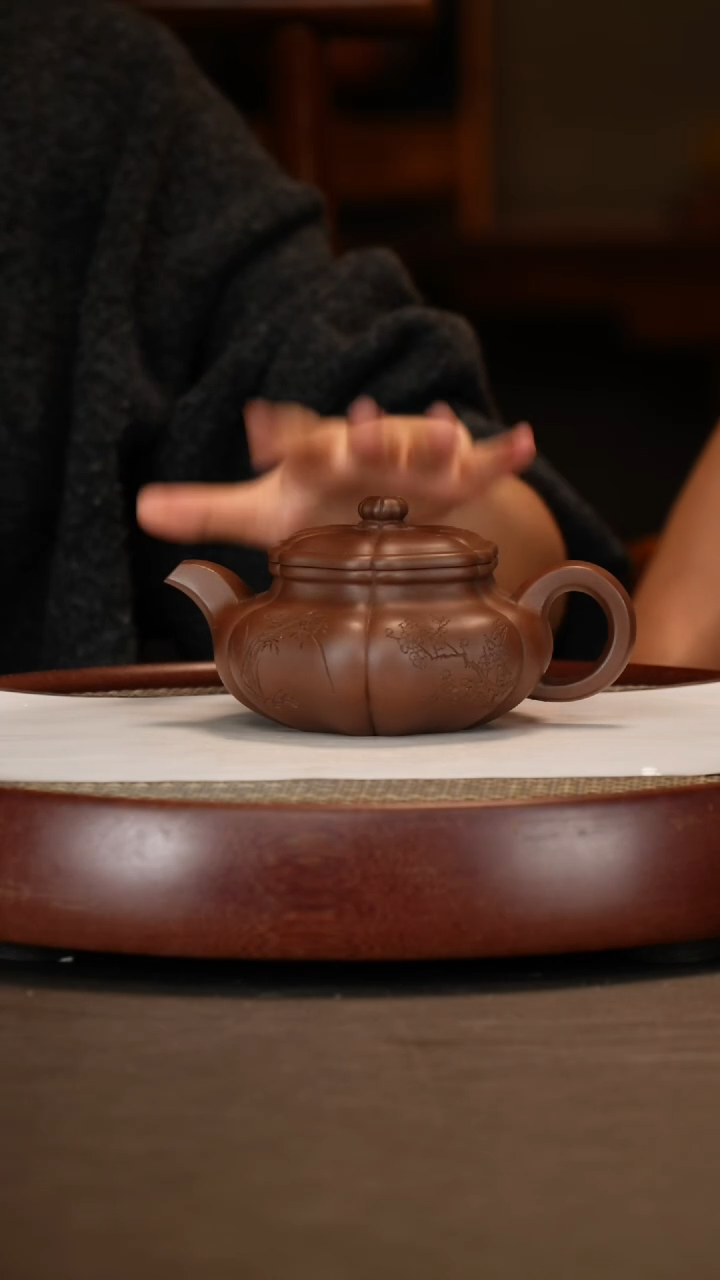 【闪购商品】紫砂茶壶葵仿古+诸葛永南+梅兰竹菊四条屏+盖碗